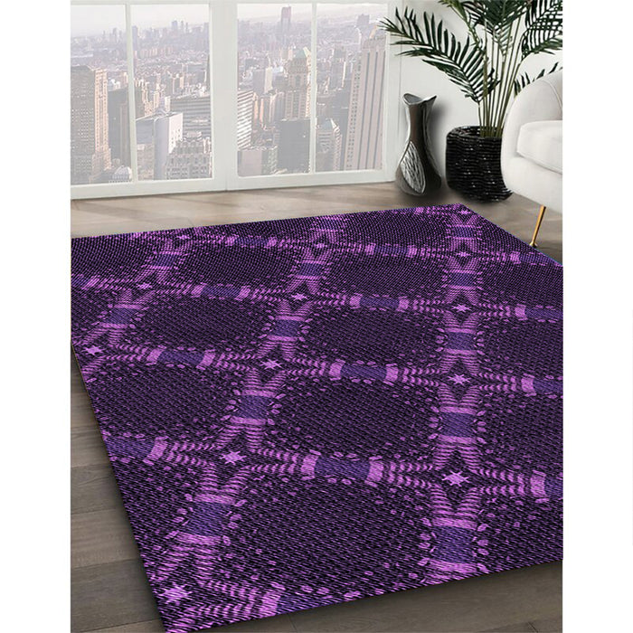Machine Washable Transitional Deep Purple Rug in a Family Room, wshpat2538pur