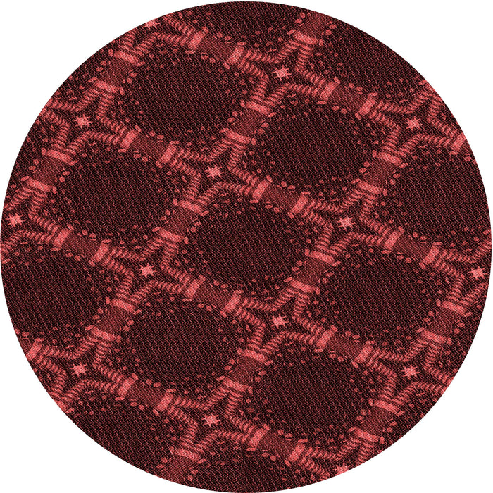 Square Patterned Red Rug, pat2538rd