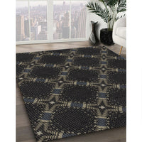 Patterned Carbon Gray Novelty Rug, pat2538