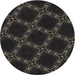 Sideview of Patterned Carbon Gray Novelty Rug, pat2538