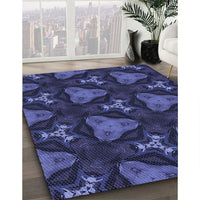 Patterned Royal Blue Rug, pat2539blu