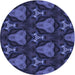 Square Patterned Royal Blue Rug, pat2539blu