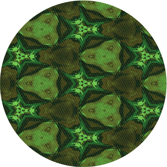Square Patterned Dark Lime Green Rug, pat2539grn