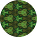 Square Patterned Dark Lime Green Rug, pat2539grn