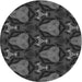 Square Patterned Charcoal Black Rug, pat2539gry