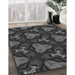 Machine Washable Transitional Charcoal Black Rug in a Family Room, wshpat2539gry