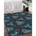 Machine Washable Transitional Charcoal Black Rug in a Family Room, wshpat2539lblu