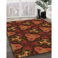 Patterned Mahogany Brown Rug, pat2539org