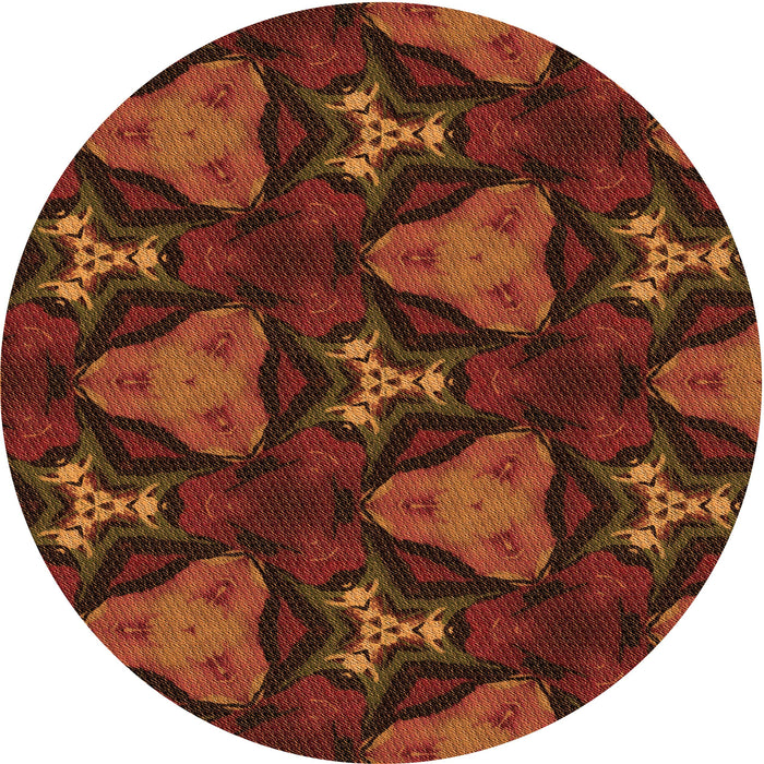 Square Patterned Mahogany Brown Rug, pat2539org