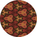 Square Patterned Mahogany Brown Rug, pat2539org