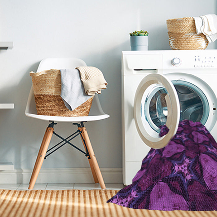 Machine Washable Transitional Dark Orchid Purple Rug in a Washing Machine, wshpat2539pur
