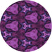 Square Machine Washable Transitional Dark Orchid Purple Rug in a Living Room, wshpat2539pur