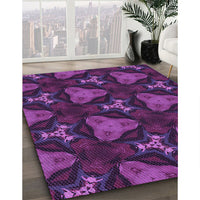 Patterned Dark Orchid Purple Rug, pat2539pur