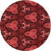 Square Machine Washable Transitional Cranberry Red Rug in a Living Room, wshpat2539rd