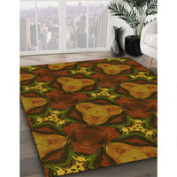 Patterned Dark Bisque Brown Rug, pat2539yw