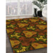 Machine Washable Transitional Dark Bisque Brown Rug in a Family Room, wshpat2539yw