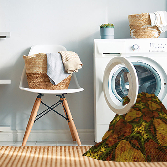 Machine Washable Transitional Dark Bisque Brown Rug in a Washing Machine, wshpat2539yw