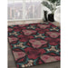 Patterned Mauve Taupe Purple Novelty Rug in Family Room, pat2539