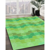 Patterned Emerald Green Rug, pat254grn