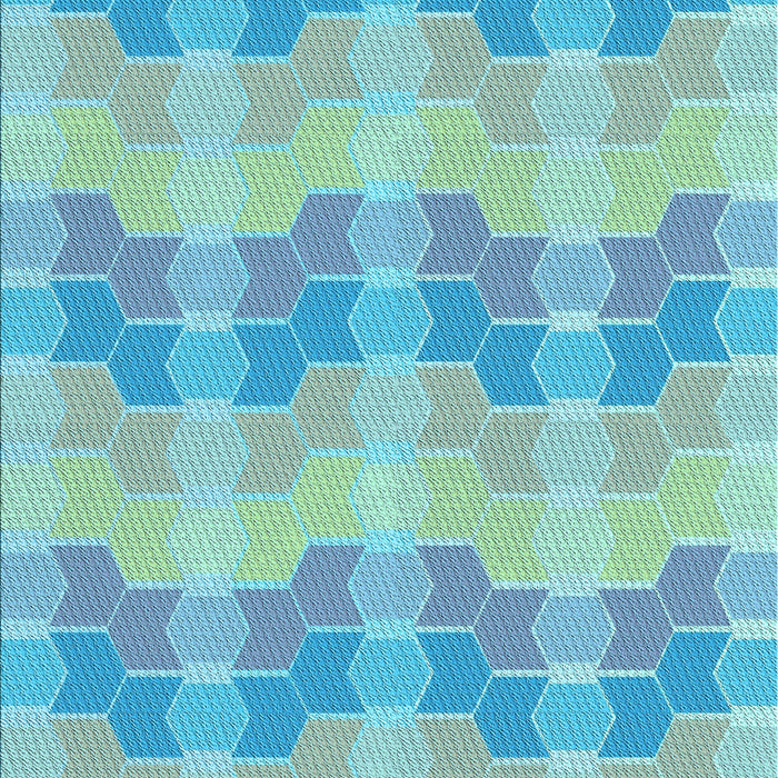 Machine Washable Transitional Macaw Blue Green Rug, wshpat254lblu