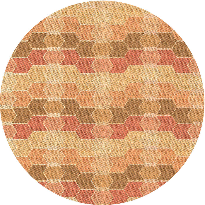 Square Machine Washable Transitional Yellow Orange Rug in a Living Room, wshpat254org