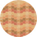 Square Machine Washable Transitional Yellow Orange Rug in a Living Room, wshpat254org