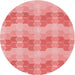 Square Machine Washable Transitional Pastel Pink Rug in a Living Room, wshpat254rd