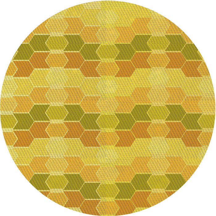 Square Patterned Yellow Rug, pat254yw