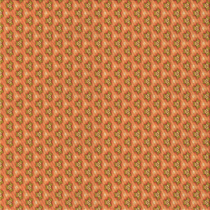 Round Patterned Orange Rug, pat2540org