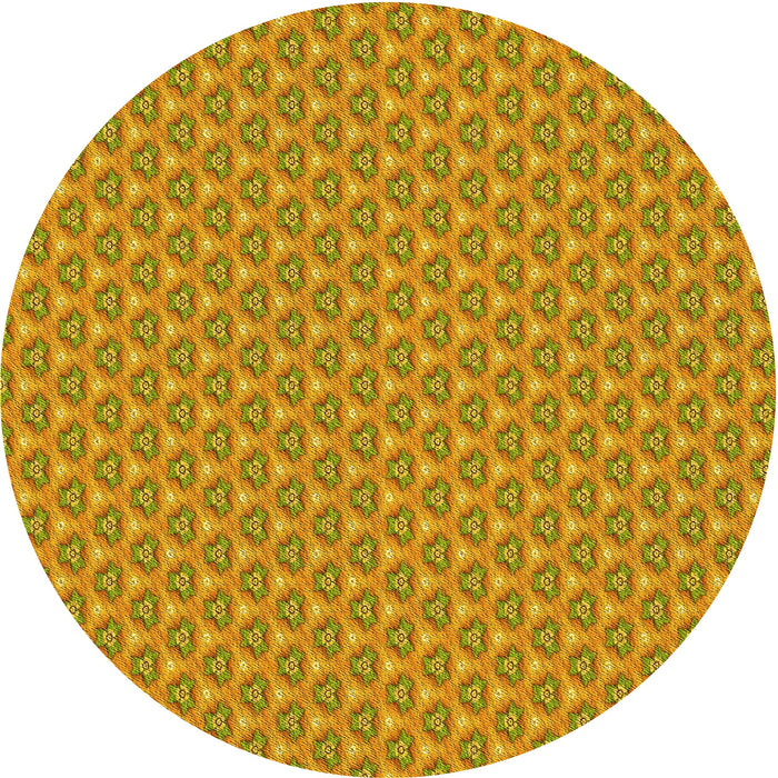Square Machine Washable Transitional Yellow Rug in a Living Room, wshpat2540yw