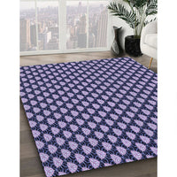 Patterned Blue Rug, pat2541blu