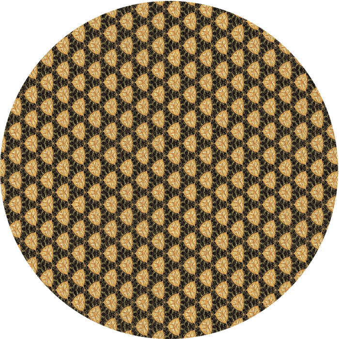 Square Machine Washable Transitional Yellow Rug in a Living Room, wshpat2541brn