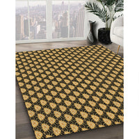 Patterned Yellow Rug, pat2541brn