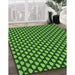 Patterned Deep Emerald Green Rug in Family Room, pat2541grn