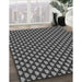 Patterned Charcoal Black Rug in Family Room, pat2541gry