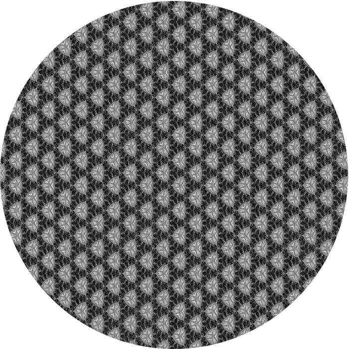 Square Patterned Charcoal Black Rug, pat2541gry