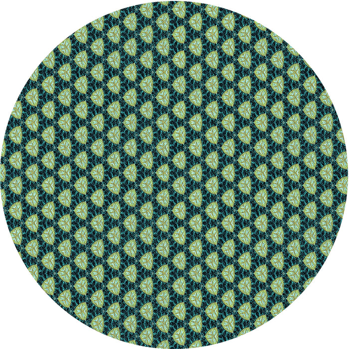 Square Patterned Deep Teal Green Rug, pat2541lblu