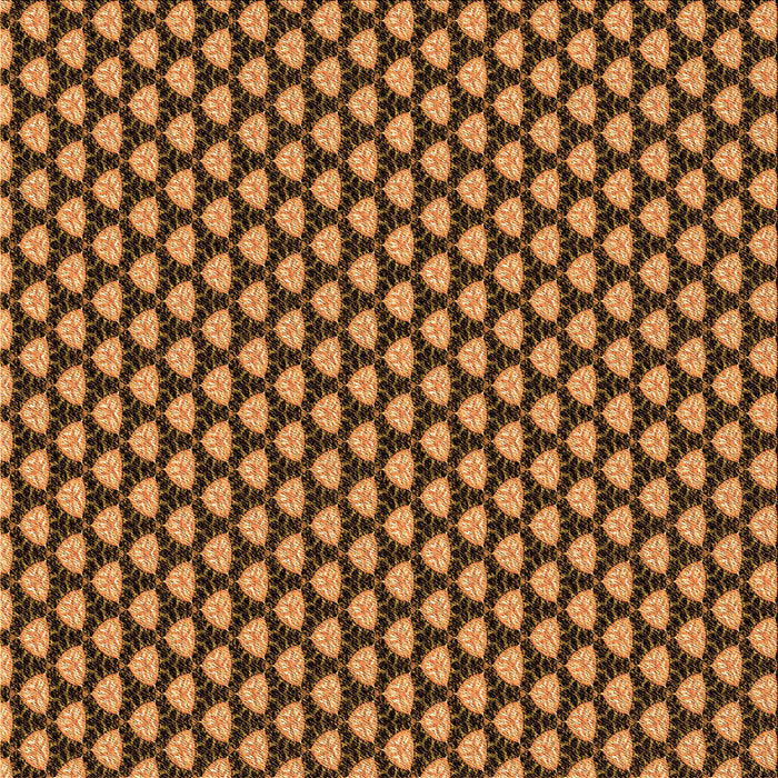 Round Patterned Orange Rug, pat2541org