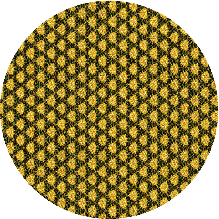 Square Machine Washable Transitional Yellow Rug in a Living Room, wshpat2541yw