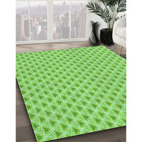 Patterned Emerald Green Rug, pat2542grn