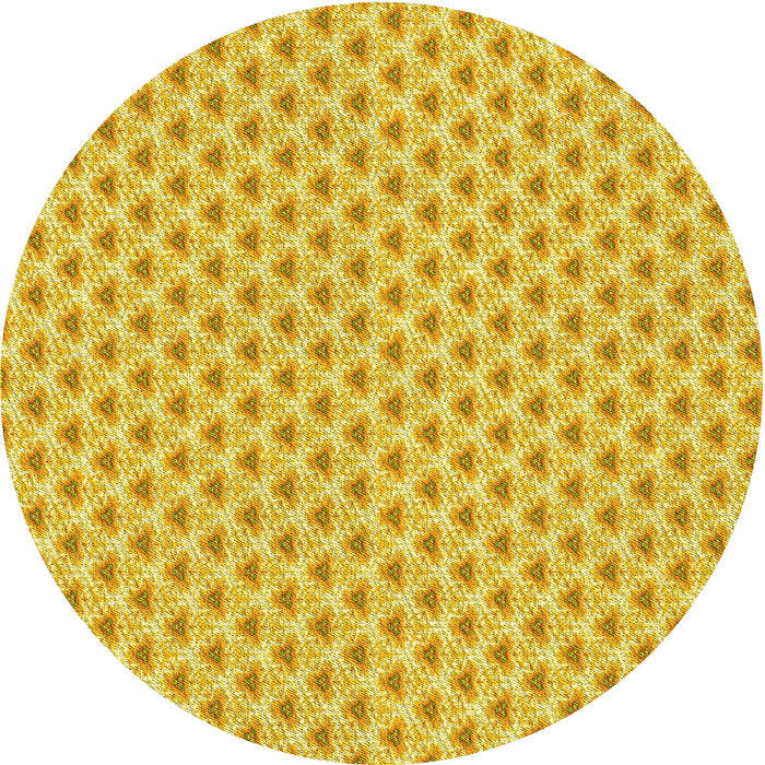 Square Patterned Bold Yellow Rug, pat2542yw