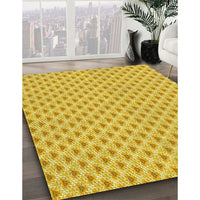 Patterned Bold Yellow Rug, pat2542yw