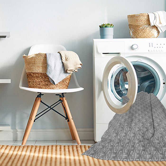 Machine Washable Transitional Gray Rug in a Washing Machine, wshpat2543gry