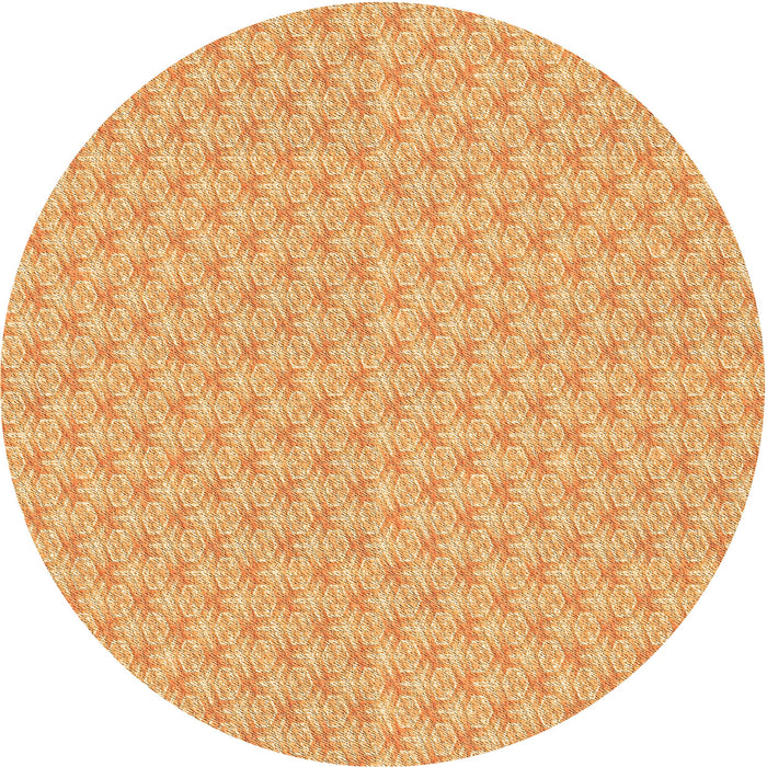 Square Patterned Neon Orange Rug, pat2543org