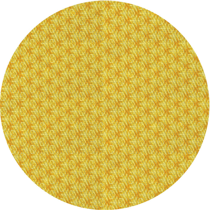Square Machine Washable Transitional Yellow Rug in a Living Room, wshpat2543yw