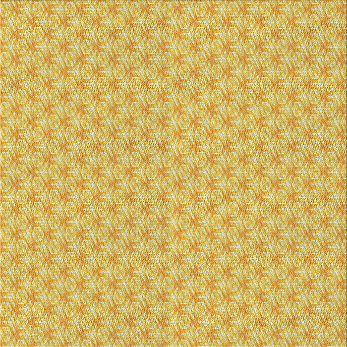 Square Patterned Chrome Gold Yellow Novelty Rug, pat2543