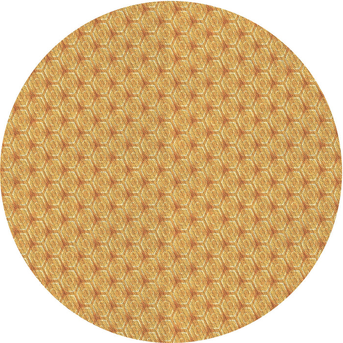 Square Patterned Neon Orange Rug, pat2544brn