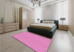 Patterned Violet Purple Rug in a Bedroom, pat2544pur