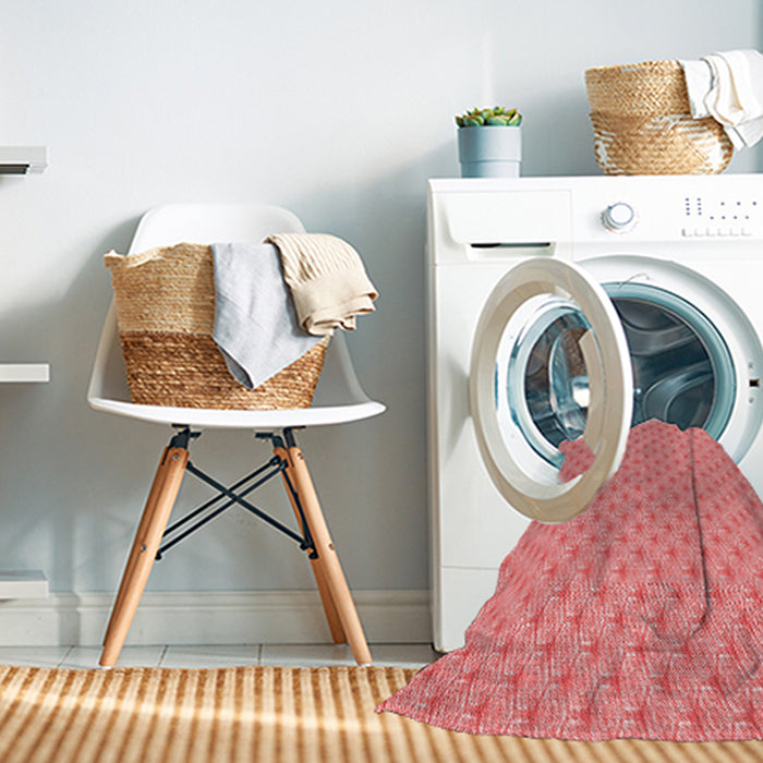 Machine Washable Transitional Light Coral Pink Rug in a Washing Machine, wshpat2544rd