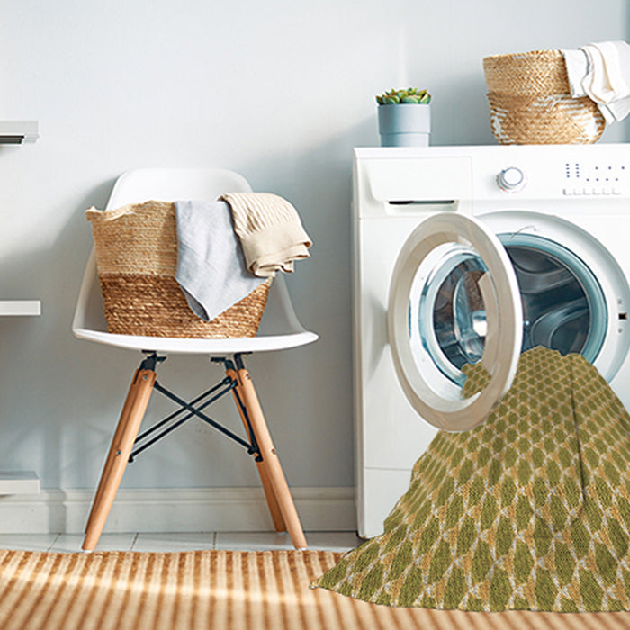 Machine Washable Transitional Golden Brown Yellow Rug in a Washing Machine, wshpat2545brn